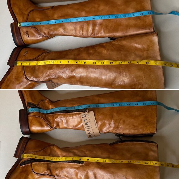 BED STU Tess Rustic Tan Distressed Tall Leather Riding Boots BedStu Size 7.5 - Picture 13 of 16